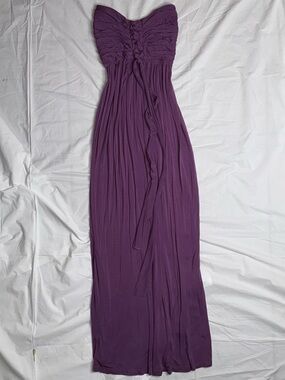 Catwalk Studio - Strapless Purple Maxi Dress with Ruched Bodice
